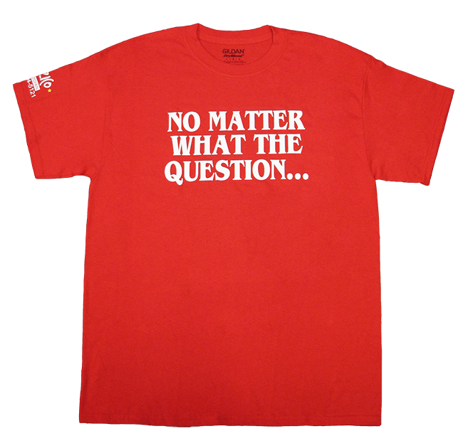 Spizzico T-Shirt - Pizza Is the Answer (Front)